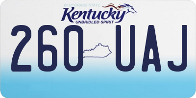 KY license plate 260UAJ