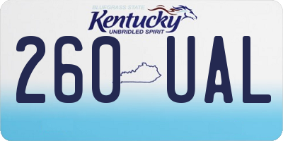 KY license plate 260UAL
