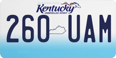 KY license plate 260UAM