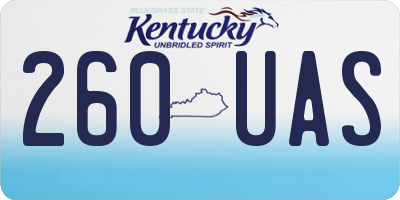 KY license plate 260UAS