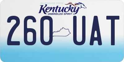 KY license plate 260UAT