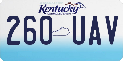 KY license plate 260UAV