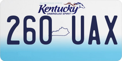 KY license plate 260UAX