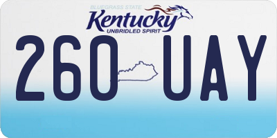 KY license plate 260UAY
