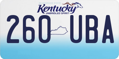 KY license plate 260UBA