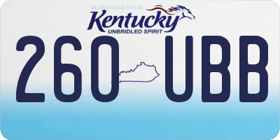KY license plate 260UBB