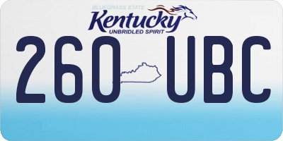 KY license plate 260UBC