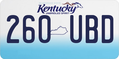KY license plate 260UBD