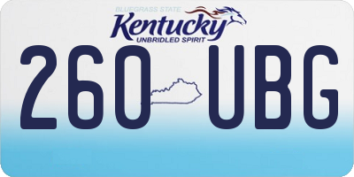 KY license plate 260UBG