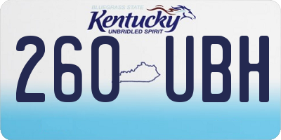 KY license plate 260UBH