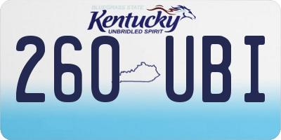 KY license plate 260UBI