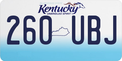 KY license plate 260UBJ