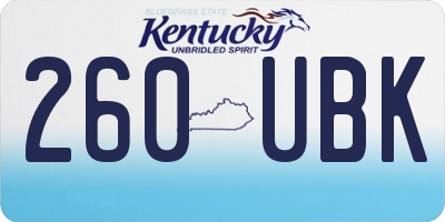 KY license plate 260UBK