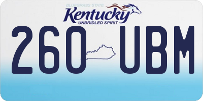 KY license plate 260UBM