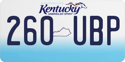 KY license plate 260UBP