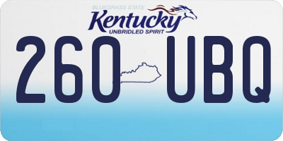KY license plate 260UBQ