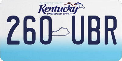 KY license plate 260UBR