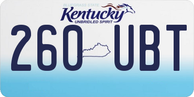 KY license plate 260UBT