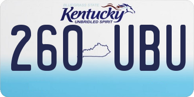 KY license plate 260UBU