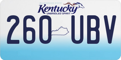 KY license plate 260UBV