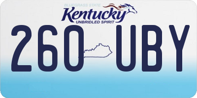 KY license plate 260UBY