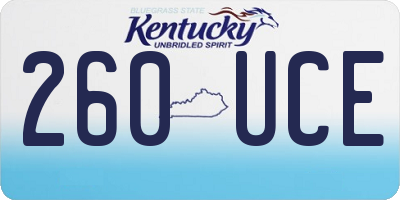 KY license plate 260UCE