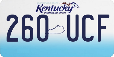 KY license plate 260UCF