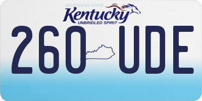 KY license plate 260UDE
