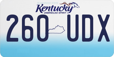 KY license plate 260UDX