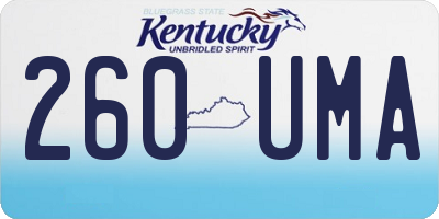 KY license plate 260UMA