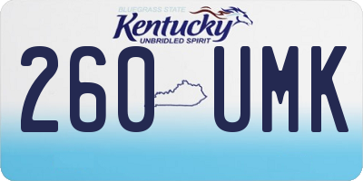 KY license plate 260UMK