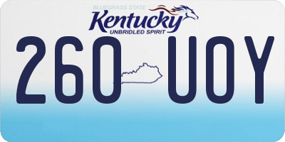 KY license plate 260UOY