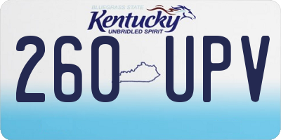 KY license plate 260UPV