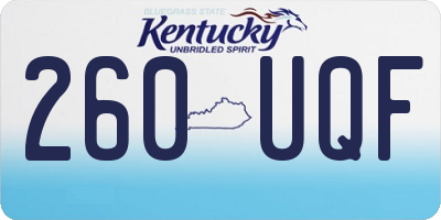 KY license plate 260UQF