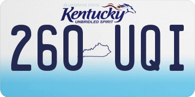 KY license plate 260UQI