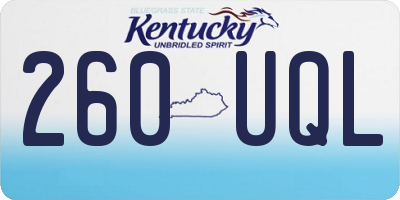 KY license plate 260UQL