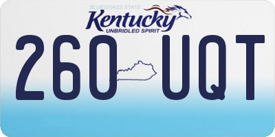 KY license plate 260UQT