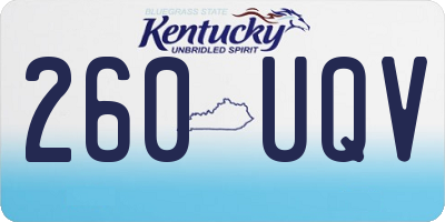 KY license plate 260UQV