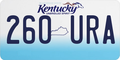 KY license plate 260URA