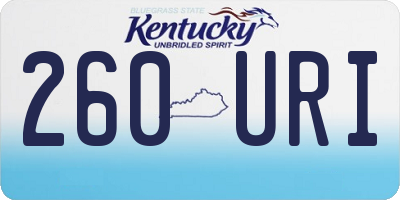KY license plate 260URI