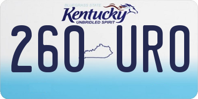 KY license plate 260URO