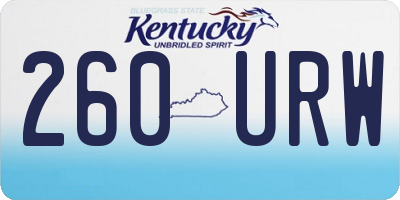 KY license plate 260URW