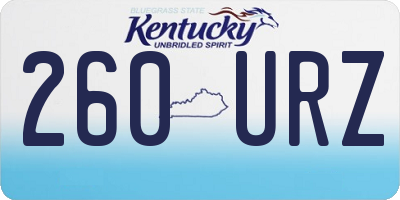 KY license plate 260URZ