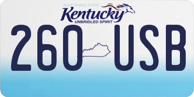 KY license plate 260USB