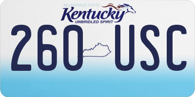 KY license plate 260USC
