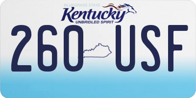 KY license plate 260USF
