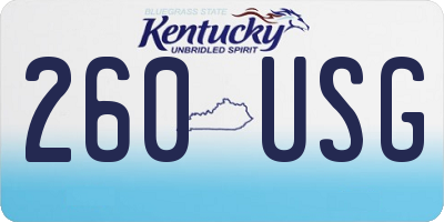 KY license plate 260USG