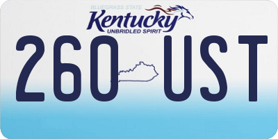 KY license plate 260UST