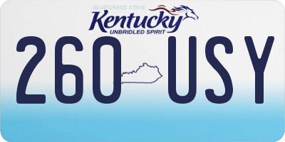 KY license plate 260USY