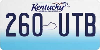 KY license plate 260UTB